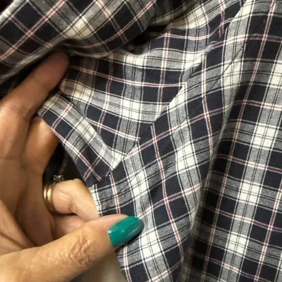 #765 Banana Republic Men’s Plaid Long Sleeve Button-Down Shirt Size XL - Picture 7 of 11